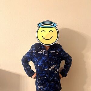 Kids Blue Camo Jacket